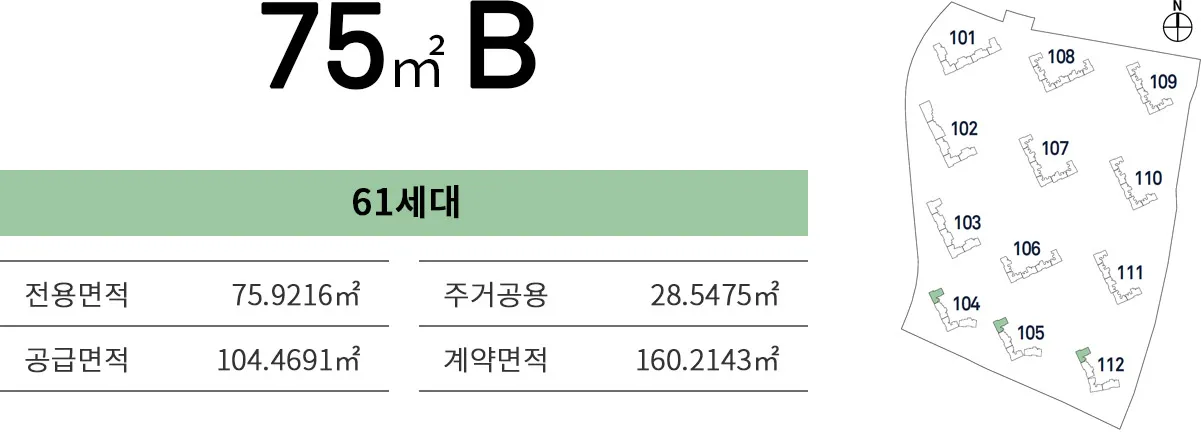 신분평 더웨이시티 75m²B 타입 정보